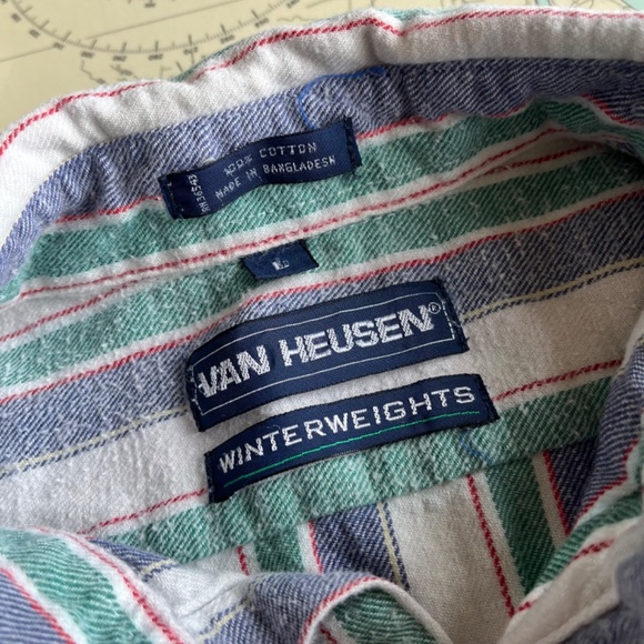 Vintage Van Heusen Vertical Stripe Flannel - Picture 4 of 5